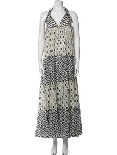 Pre-owned Yvonne S Printed Long Dress In Neutral