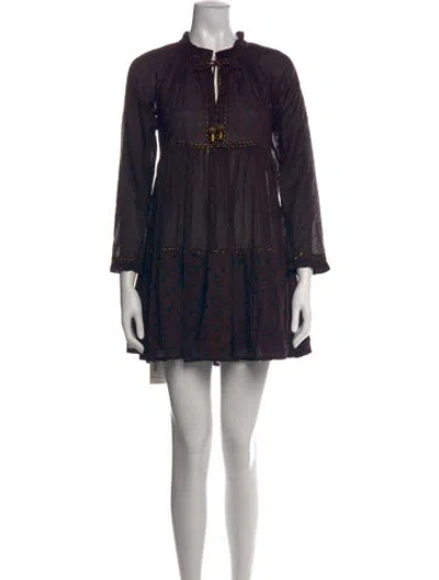 Pre-owned Yvonne S Printed Mini Dress In Black