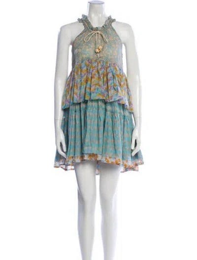 Pre-owned Yvonne S Printed Mini Dress In Multi