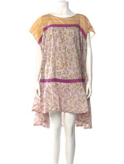 Pre-owned Yvonne S Printed Mini Dress In Purple