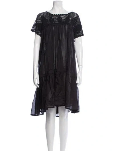 Pre-owned Yvonne S Scoop Neck Mini Dress In Black
