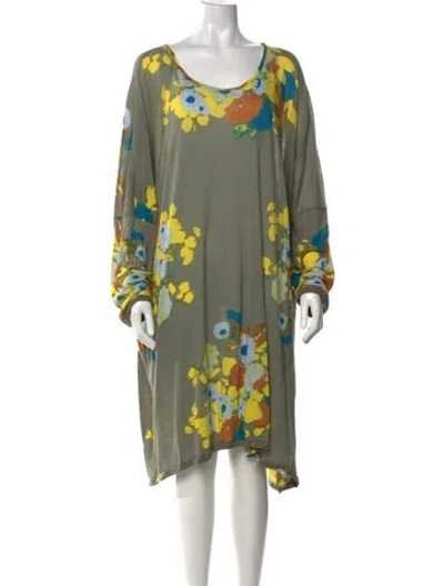 Pre-owned Yvonne S Silk Long Dress In Green
