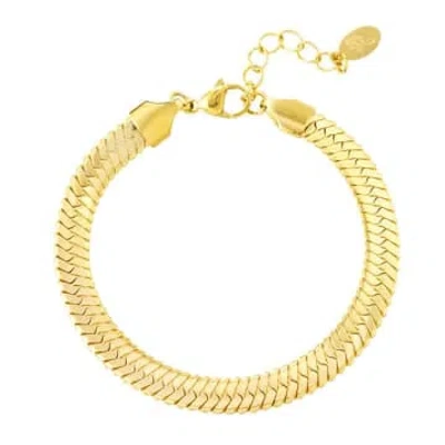 Yw Gold Braided Flat Bracelet