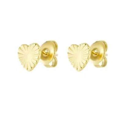 Yw Heart -shaped Golden Ear Chips With Pattern