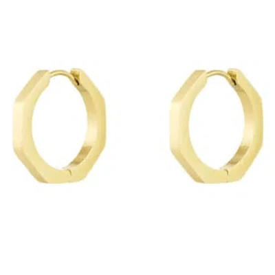Yw Octo Gold Round Earrings