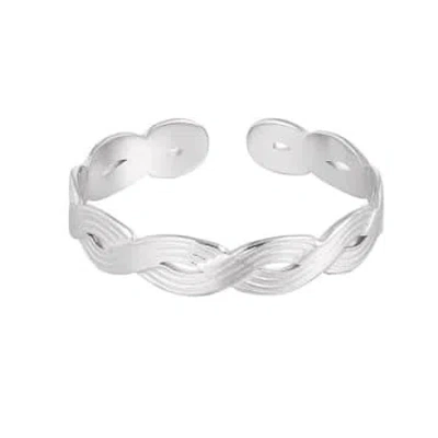 Yw Silk -braid Silver Ring In Metallic