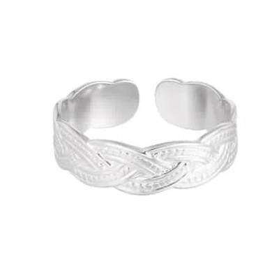 Yw Silver Braid Printed Ring In Metallic