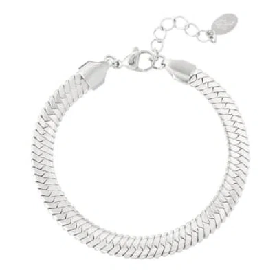 Yw Silver Braided Flat Bracelet In Metallic