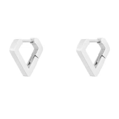Yw Silver Small Diamond -shaped Earrings In Metallic