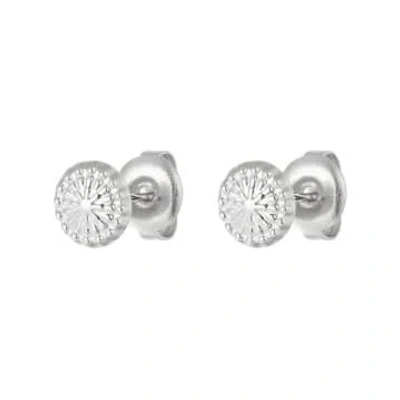 Yw Simple Earrings With Silver Pattern In Metallic