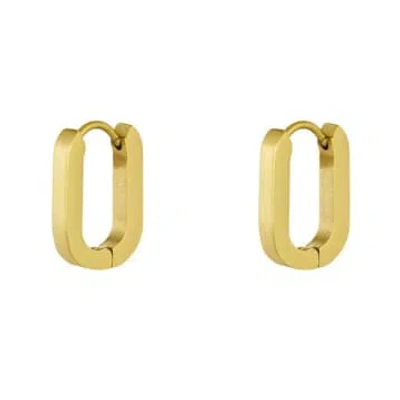 Yw Small Oval Oval Earrings In Gold