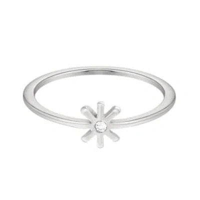 Yw Subtile Flower Ring Silver In Metallic