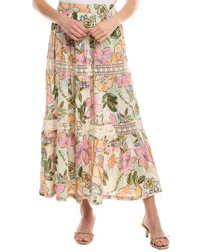 Z & L Europe Gardenia Maxi Skirt In White
