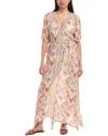 Z & L Europe Ikat Kaftan In Gold