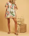 Z & L Tropicana Cover Up Dress In White Floral In White