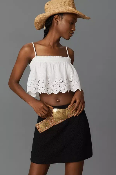 Z & L Western Square Studded Leather Belt