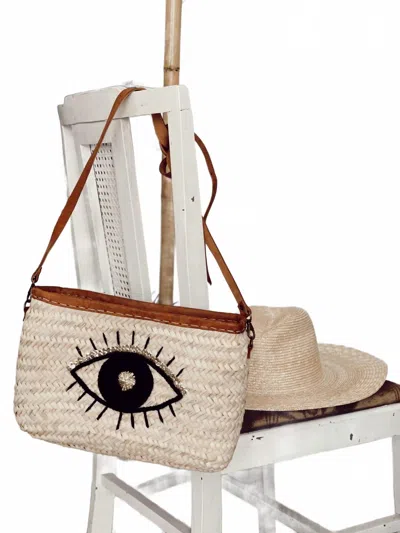 Z & L Women's Athena Evil Eye Shoulder Bag In Natural In White