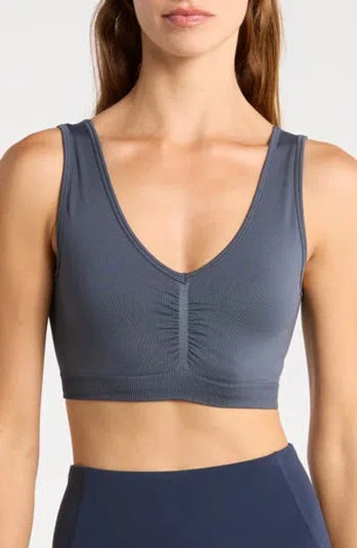 Z By Zella Ruched Longline Seamless Bra