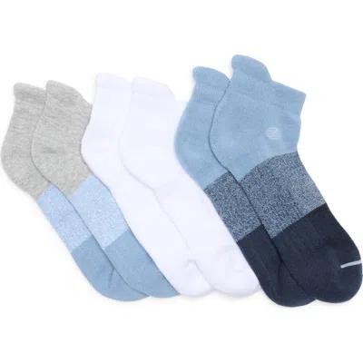 Z By Zella 3-pack Sport Back Tab Socks In Multi