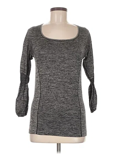 Pre-owned Z By Zella 3/4 Sleeve Top Gray Boatneck Tops
