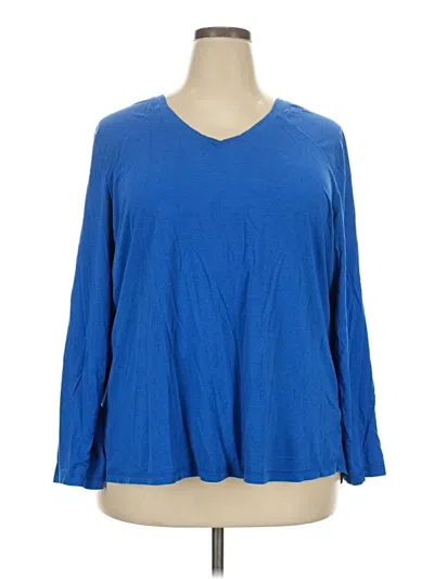Pre-owned Z By Zella 3/4 Sleeve T-shirt In Blue