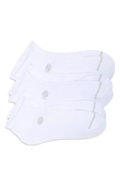 Z By Zella 3-pack Roll Top Quarter Crew Socks In White