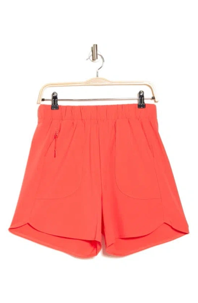 Z By Zella 5-inch Woven Shorts In Red Cayenne