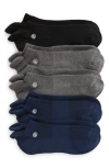 Z By Zella 5-pack Back Tab Athletic Ankle Socks In Navy Black Grey Multi