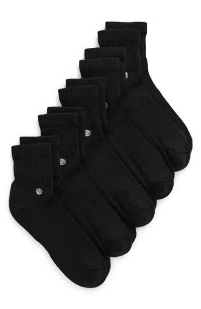 Z By Zella 5-pack Quarter Crew Socks In Black