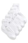 Z By Zella 5-pack Quarter Crew Socks In White