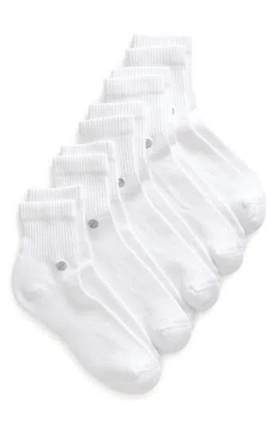 Z By Zella 5-pack Quarter Crew Socks In White