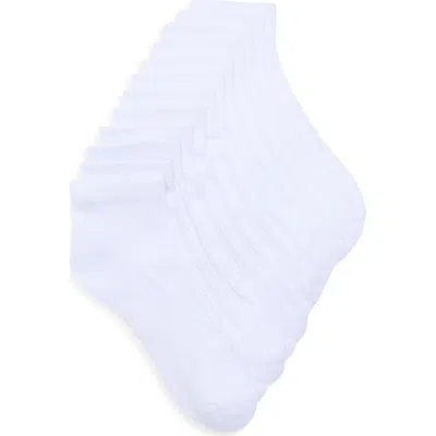 Z By Zella 6-pack Athletic Quarter Socks In White