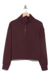 Z By Zella After Match Chevron Quarter Zip Sweatshirt In Burgundy