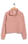 Z By Zella After Match Chevron Quarter Zip Sweatshirt In Pink