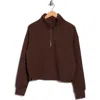 Z By Zella After Match Quarter Zip Pullover In Brown