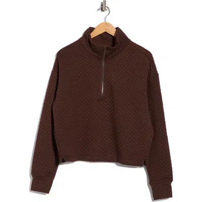 Z By Zella After Match Quarter Zip Pullover In Brown