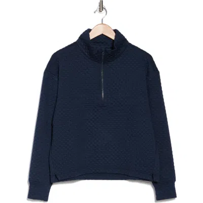 Z By Zella After Match Quarter Zip Pullover In Navy Sapphire