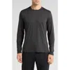 Z By Zella Alki Long Sleeve Trainer T-shirt In Black Caviar
