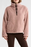 Z By Zella Aspen High Pile Fleece Pullover In Pink