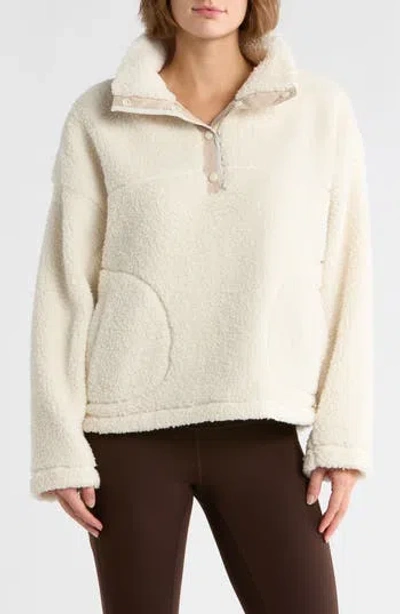 Z By Zella Aspen High Pile Fleece Pullover In Neutral