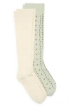 Z By Zella Assorted 2-pack Graduated Compression Knee High Socks In Multi