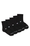 Z By Zella Athletic Demi 5-pack Crew Socks In Black