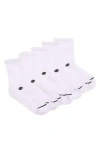 Z By Zella Athletic Demi 5-pack Crew Socks In White