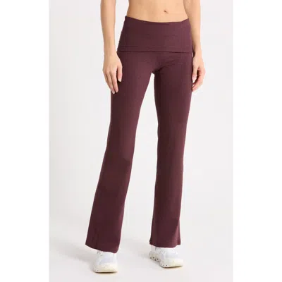 Z By Zella Aura Foldover Flare Leggings In Red