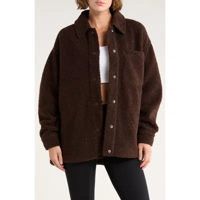 Z By Zella Chalet Bouclé Shirt Jacket In Brown