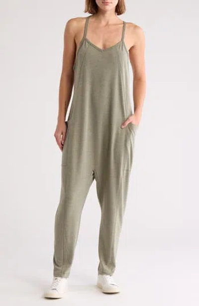 Z By Zella Change Of Heart Jumpsuit In Olive Night Heather