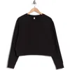Z By Zella Cozy Crewneck Crop Sweatshirt In Black