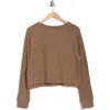 Z By Zella Cozy Hacci Pullover In Brown Shiitake