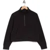 Z By Zella Cozy Half-zip Sweatshirt In Black