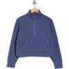Z By Zella Cozy Half-zip Sweatshirt In Blue Indigo